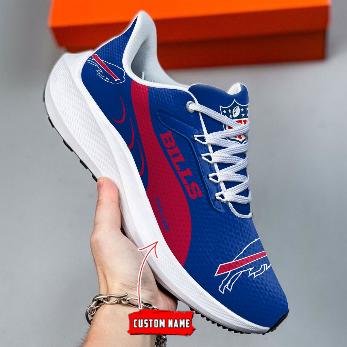Buffalo Bills Lightweight Patch Decor Running Shoes NA17