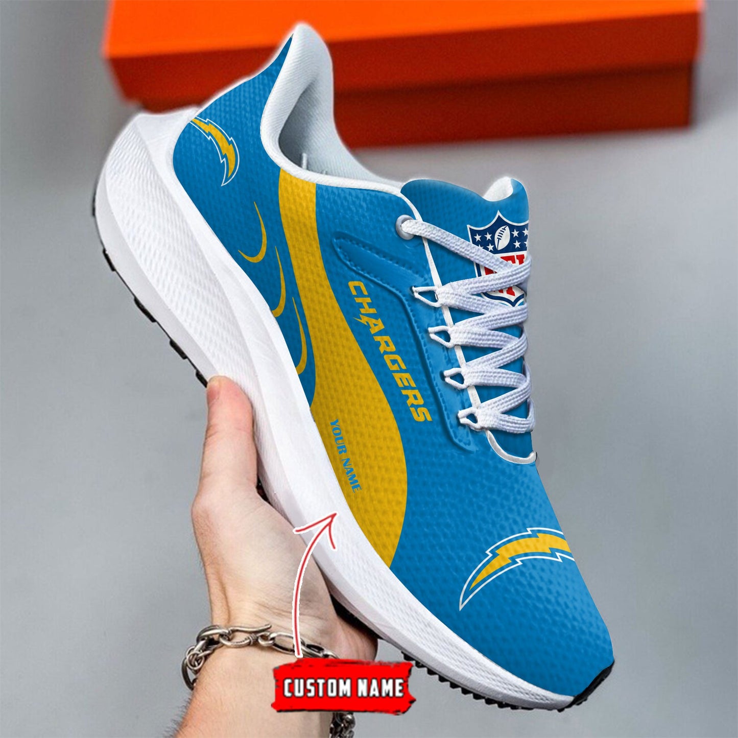Los Angeles Chargers Lightweight Patch Decor Running Shoes NA15