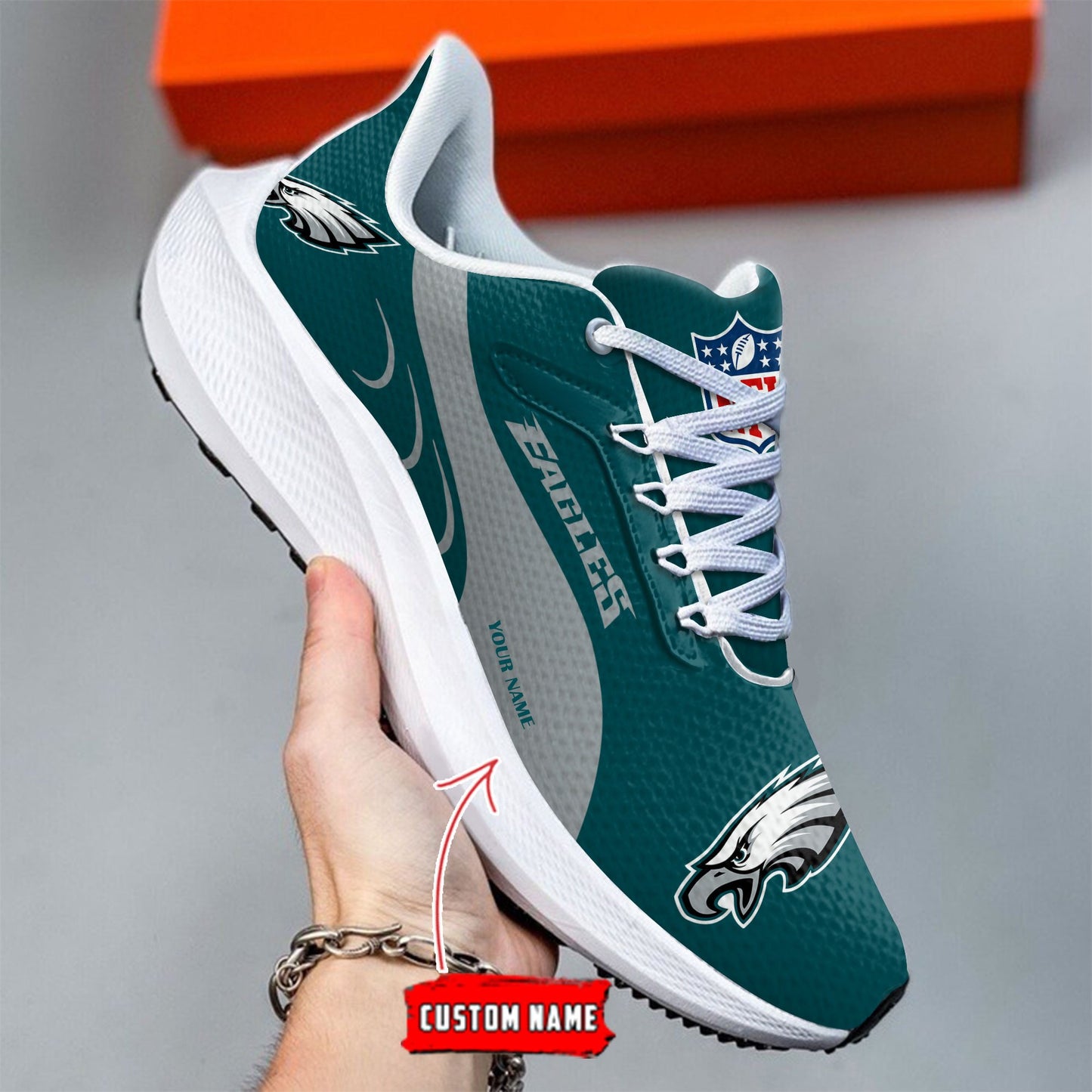 Philadelphia Eagles Lightweight Patch Decor Running Shoes NA13