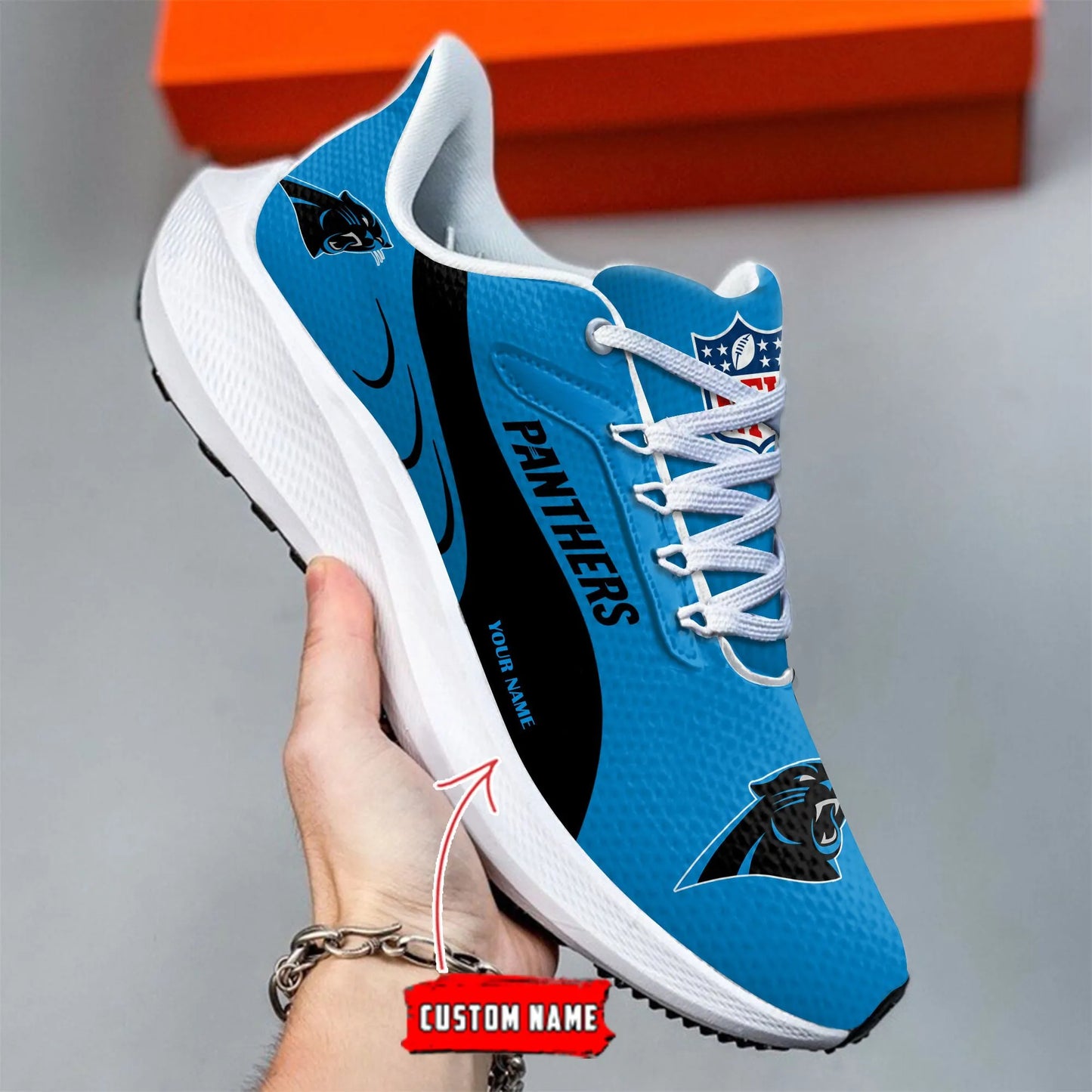 Carolina Panthers Lightweight Patch Decor Running Shoes NA04