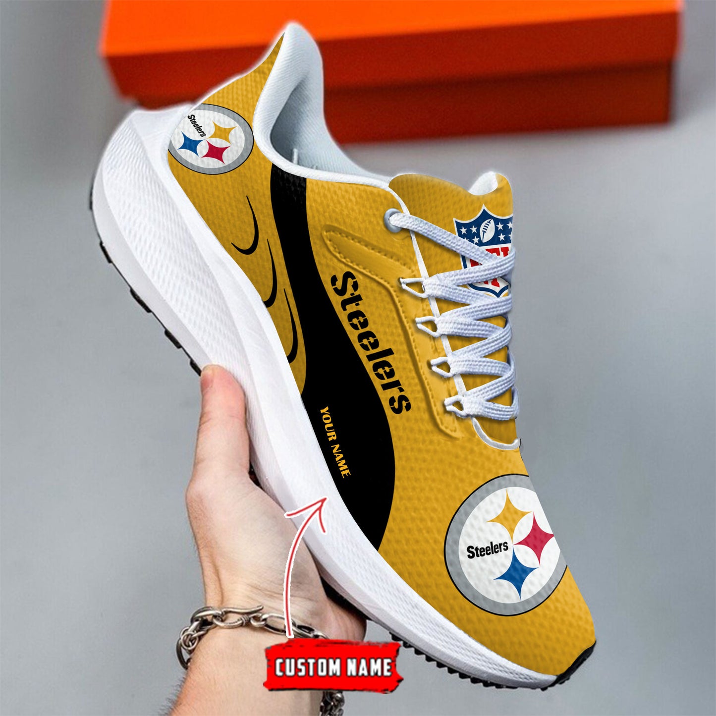 Pittsburgh Steelers Lightweight Patch Decor Running Shoes NA01