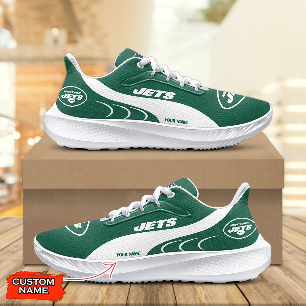 New York Jets Lightweight Patch Decor Running Shoes NA14