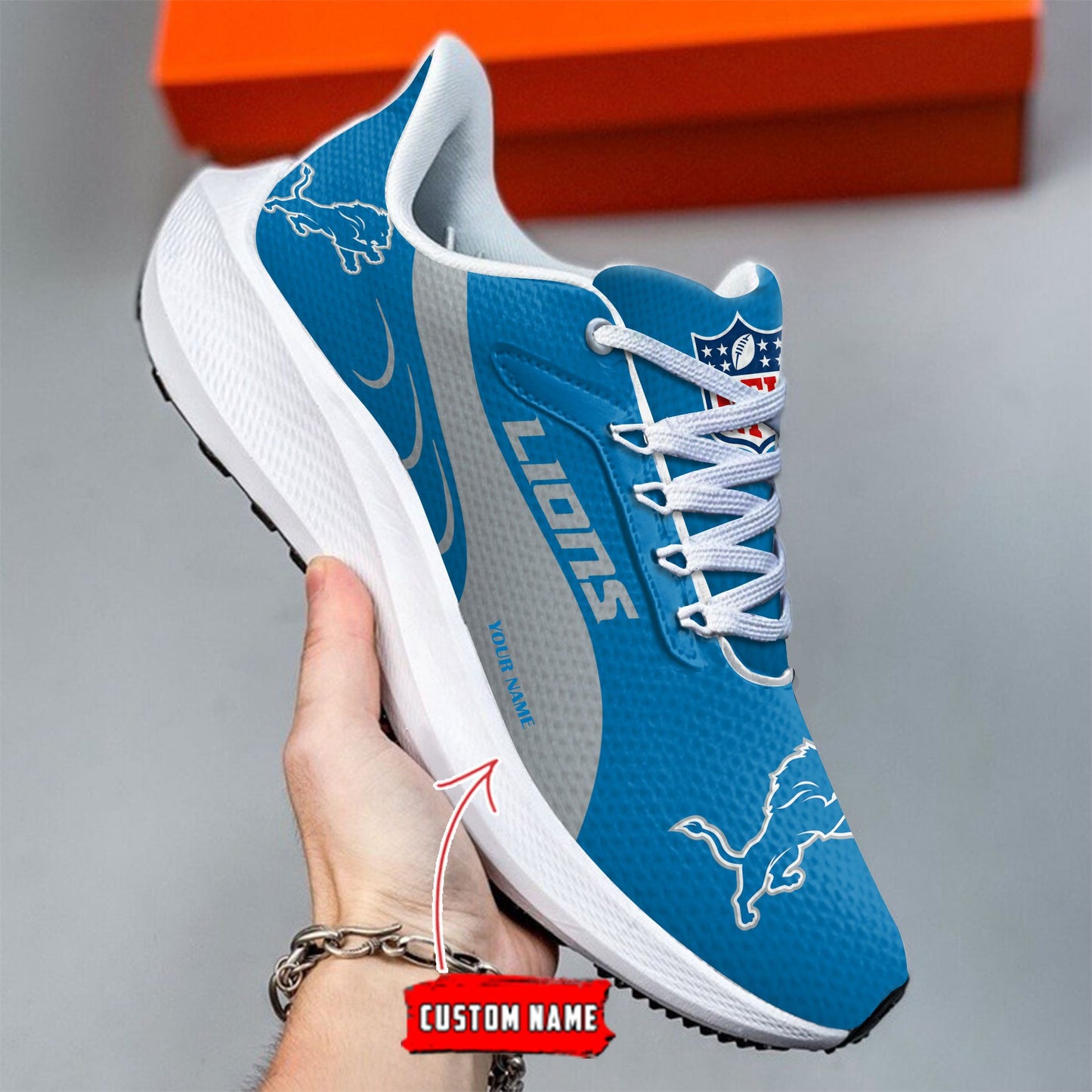 Detroit Lions Lightweight Patch Decor Running Shoes NA10