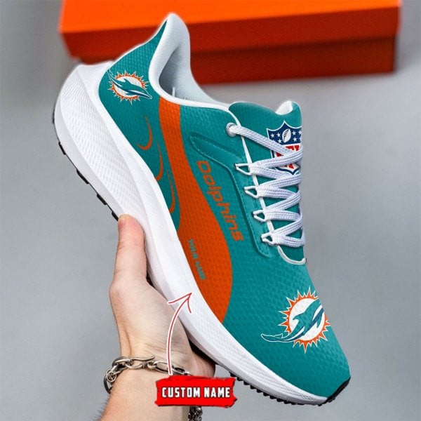 Miami Dolphins Lightweight Patch Decor Running Shoes NA16