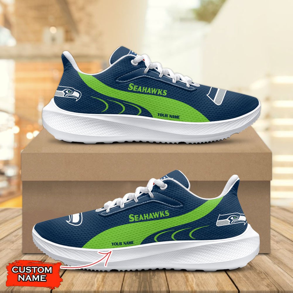 Seattle Seahawks Lightweight Patch Decor Running Shoes NA11