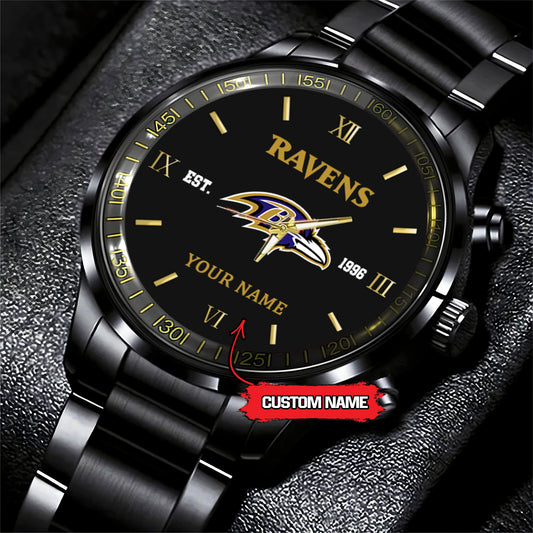 Baltimore Ravens Black Fashion Watch Gifts For Sport Fans AZWATCH116