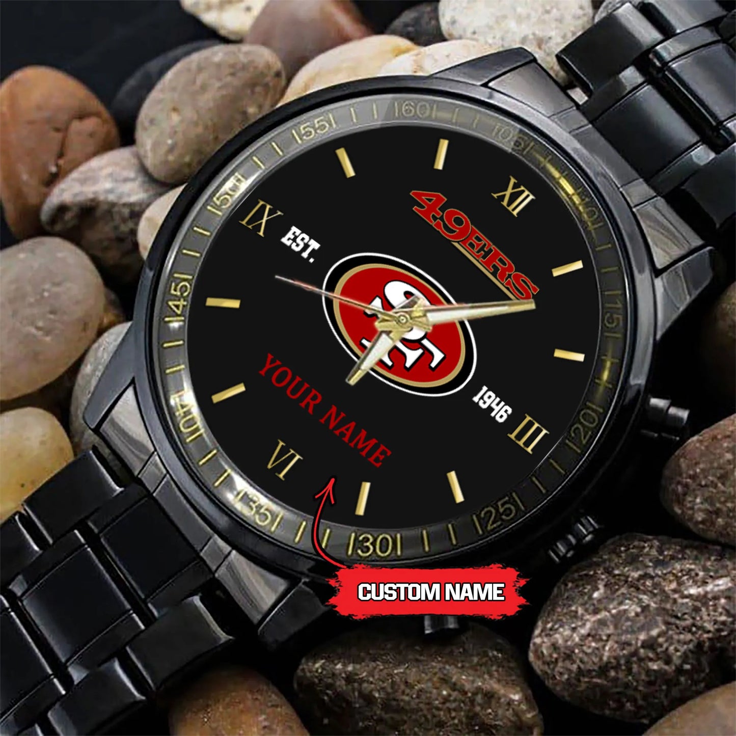 San Francisco 49ers Black Fashion Watch Gifts For Sport Fans AZWATCH117