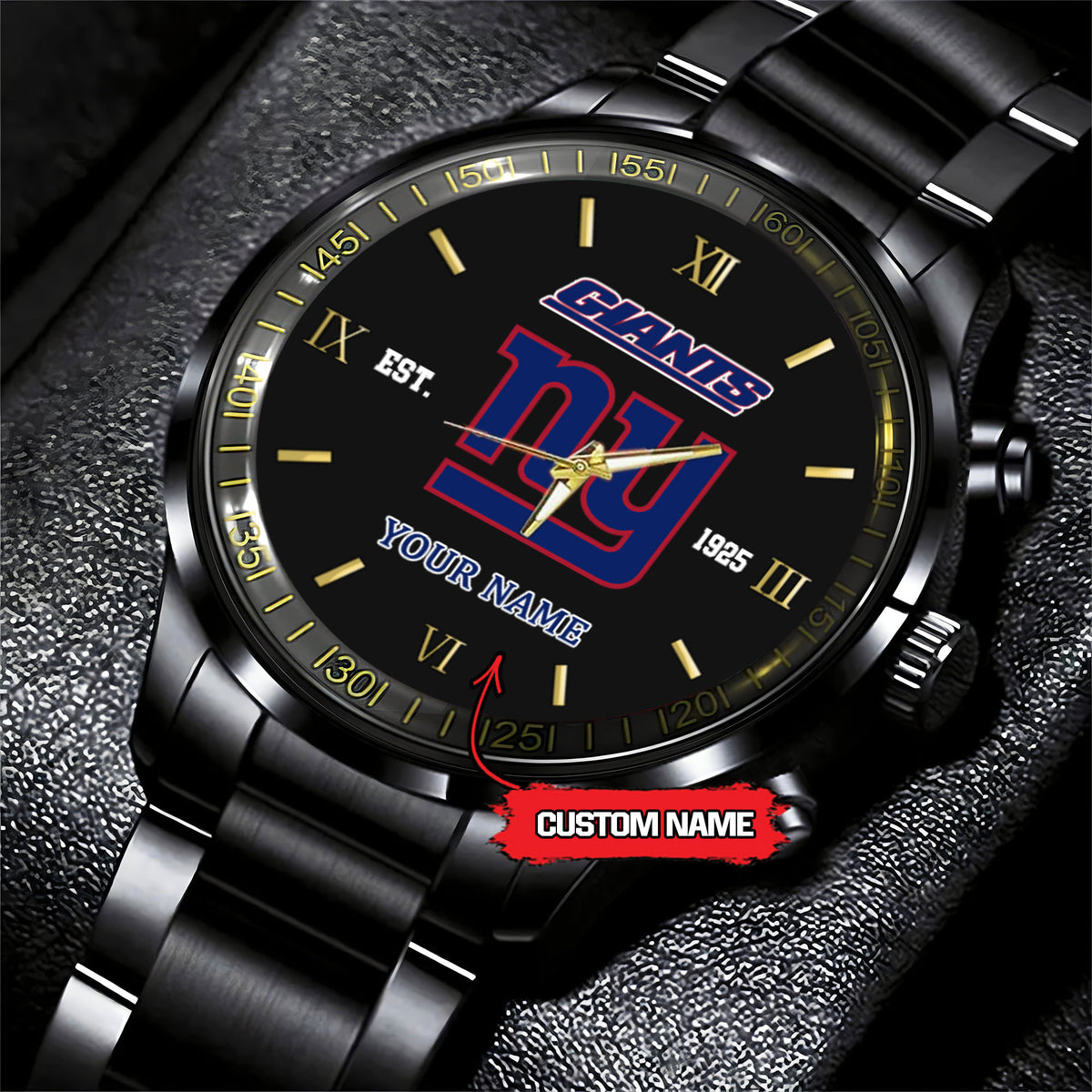 New York Giants Black Fashion Watch Gifts For Sport Fans AZWATCH101