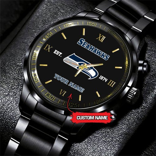 Seattle seahawks Black Fashion Watch Gifts For Sport Fans AZWATCH115
