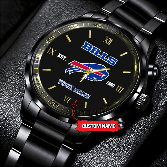 Buffalo Bills Black Fashion Watch Gifts For Sport Fans AZWATCH111