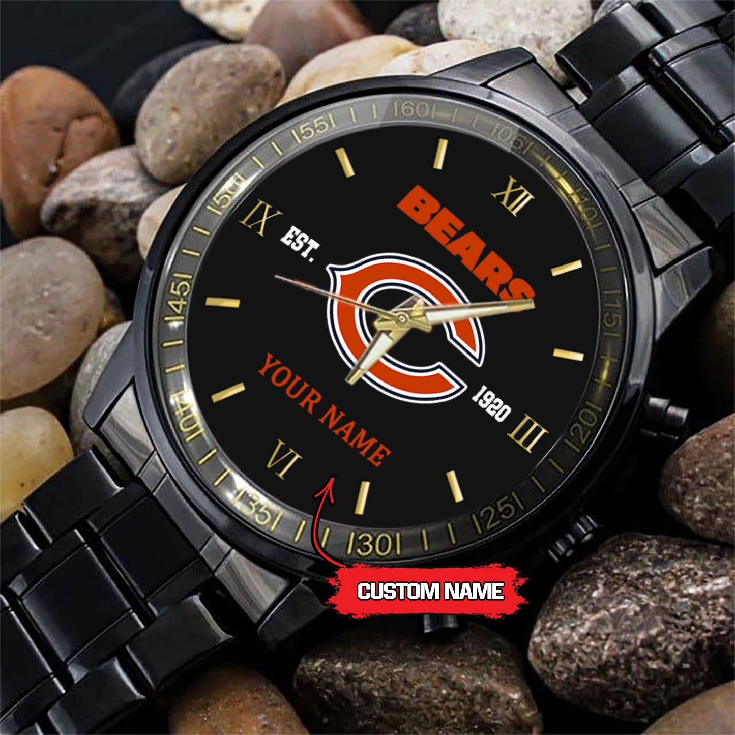 Chicago Bears Black Fashion Watch Gifts For Sport Fans AZWATCH109