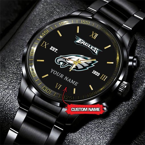 Philadelphia Eagles Black Fashion Watch Gifts For Sport Fans AZWATCH103