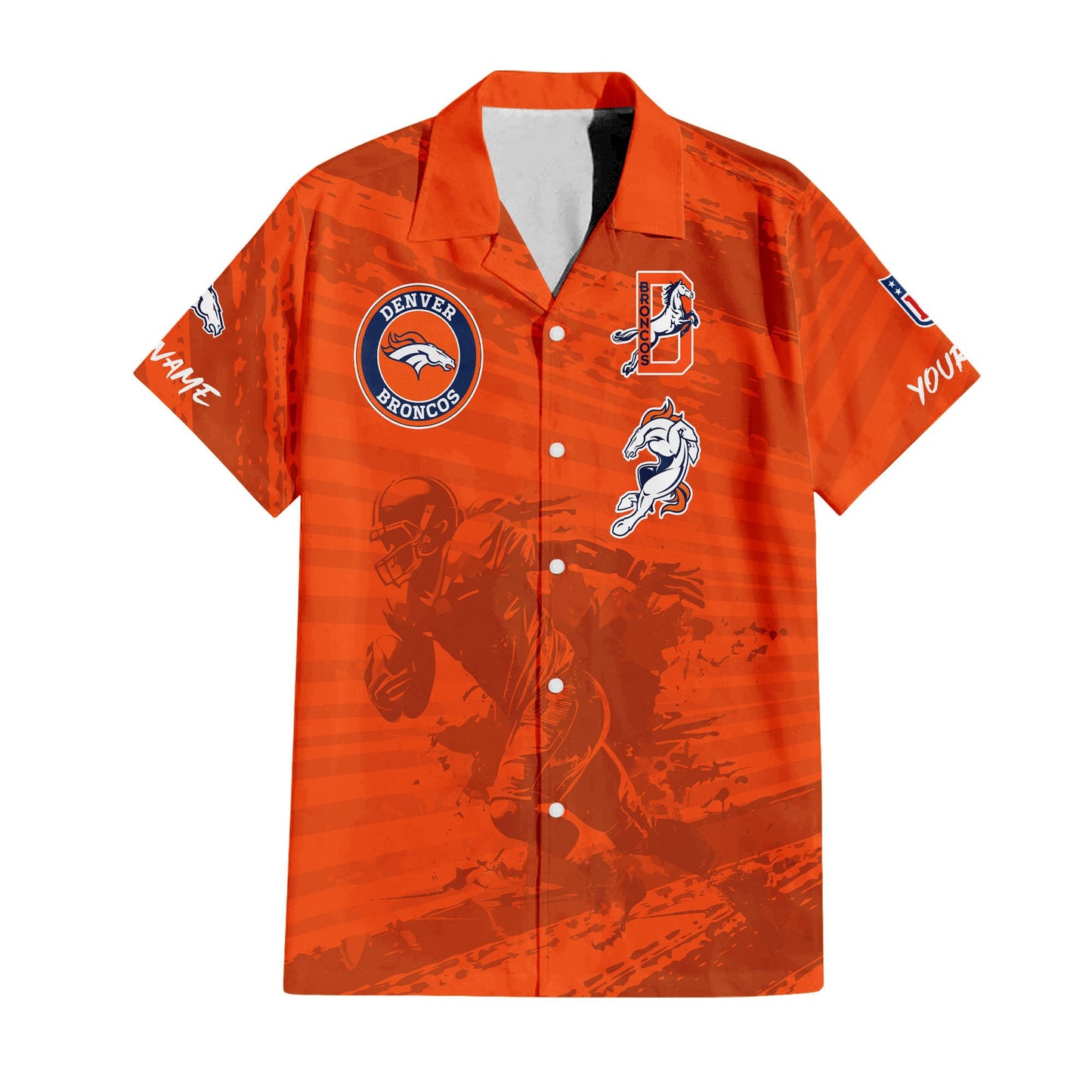 Denver Broncos Combo Hawaiian Shirt and Shorts HSAS0032