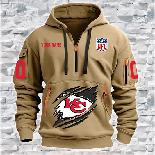 Kansas City Chiefs New Personalized Quarter Zip Hoodie Limited Edition NA007