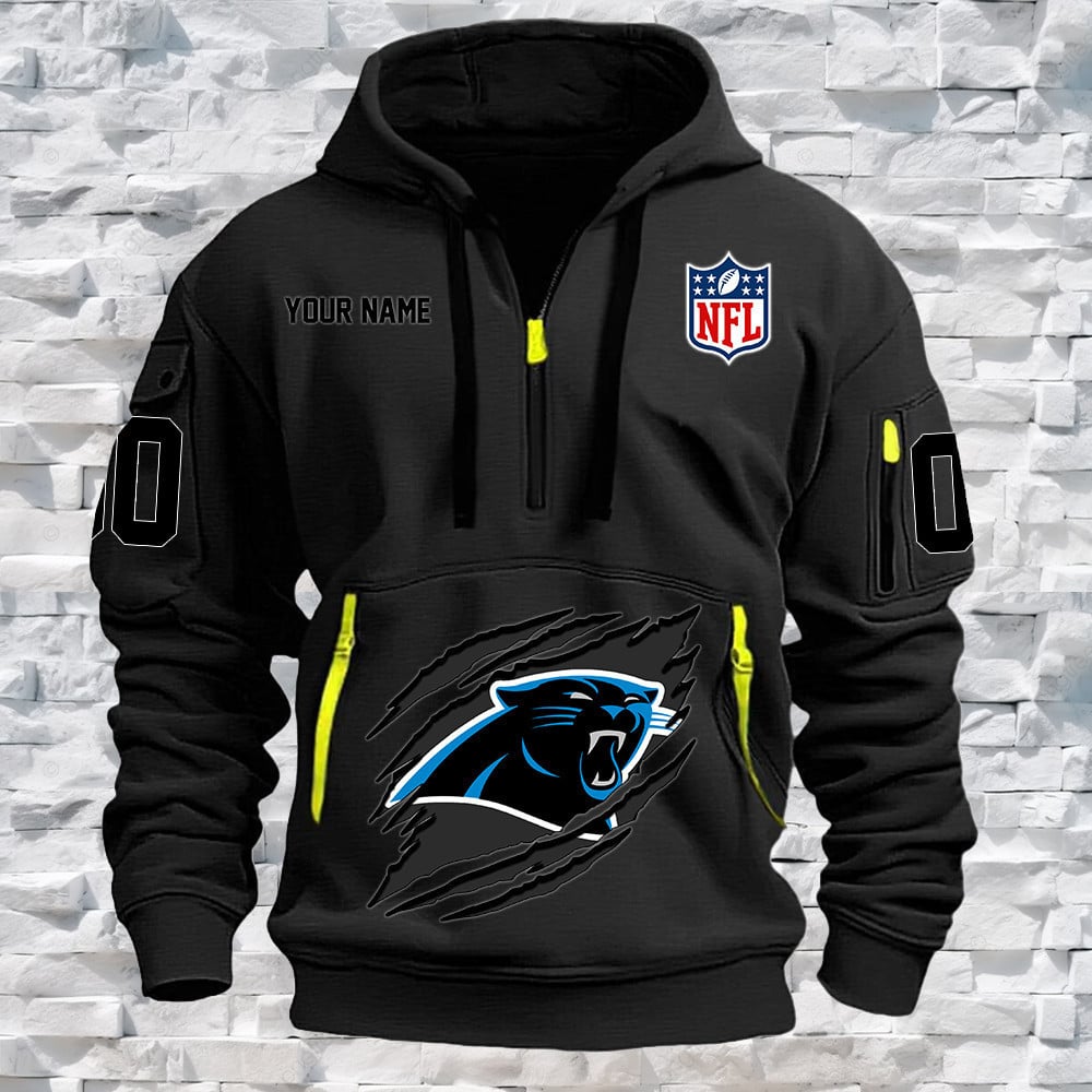 Carolina Panthers New Personalized Quarter Zip Hoodie Limited Edition NA001