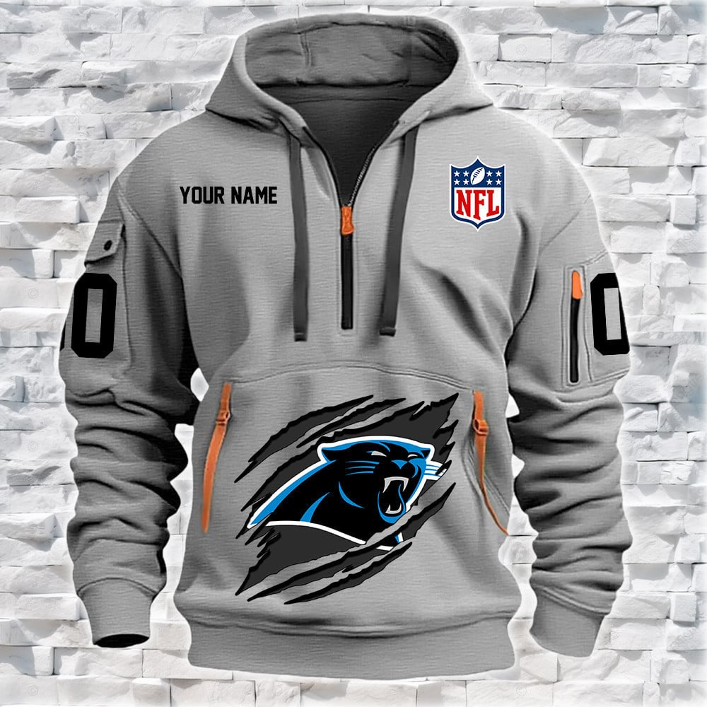 Carolina Panthers New Personalized Quarter Zip Hoodie Limited Edition NA001