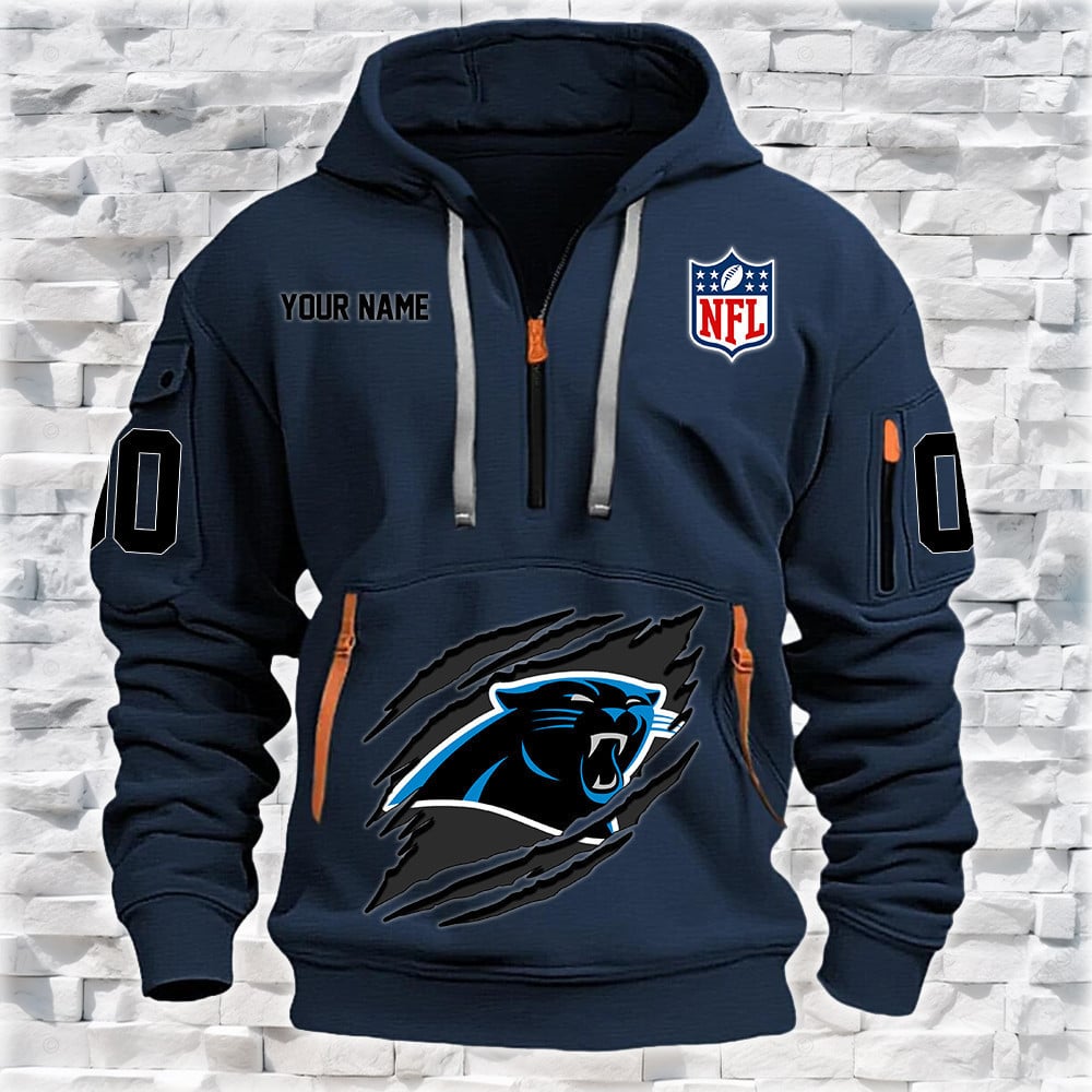 Carolina Panthers New Personalized Quarter Zip Hoodie Limited Edition NA001