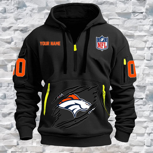 Denver Broncos New Personalized Quarter Zip Hoodie Limited Edition NA003