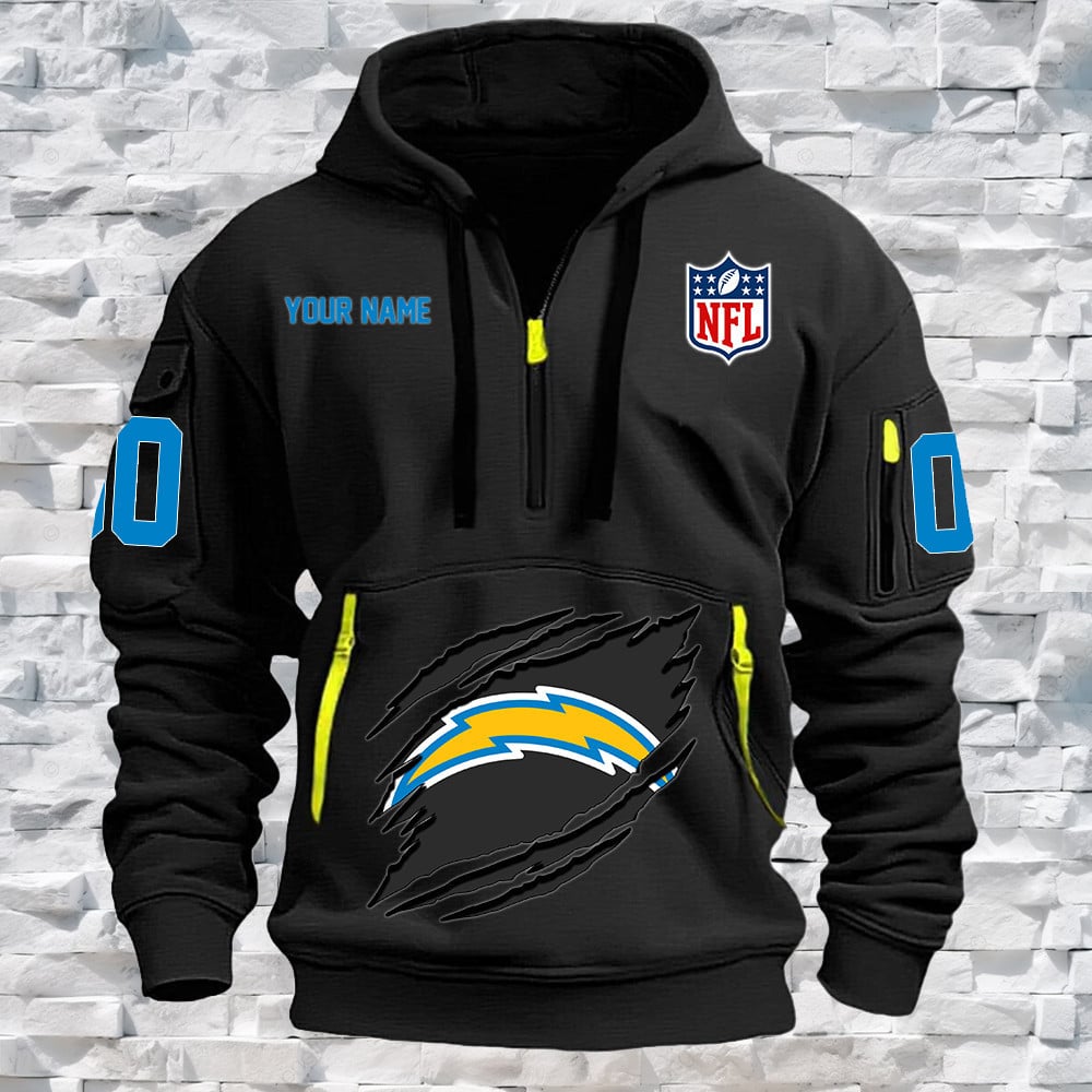 Los Angeles Chargers New Personalized Quarter Zip Hoodie Limited Edition NA004