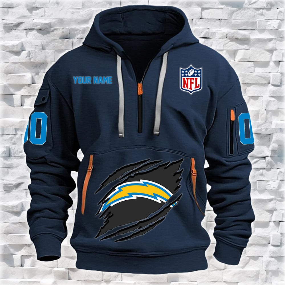 Los Angeles Chargers New Personalized Quarter Zip Hoodie Limited Edition NA004