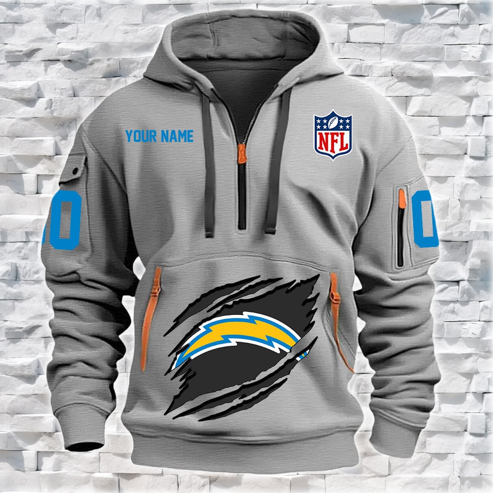 Los Angeles Chargers New Personalized Quarter Zip Hoodie Limited Edition NA004