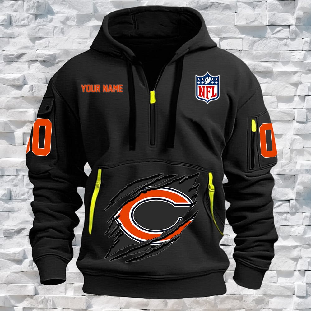 Chicago Bears New Personalized Quarter Zip Hoodie Limited Edition NA006