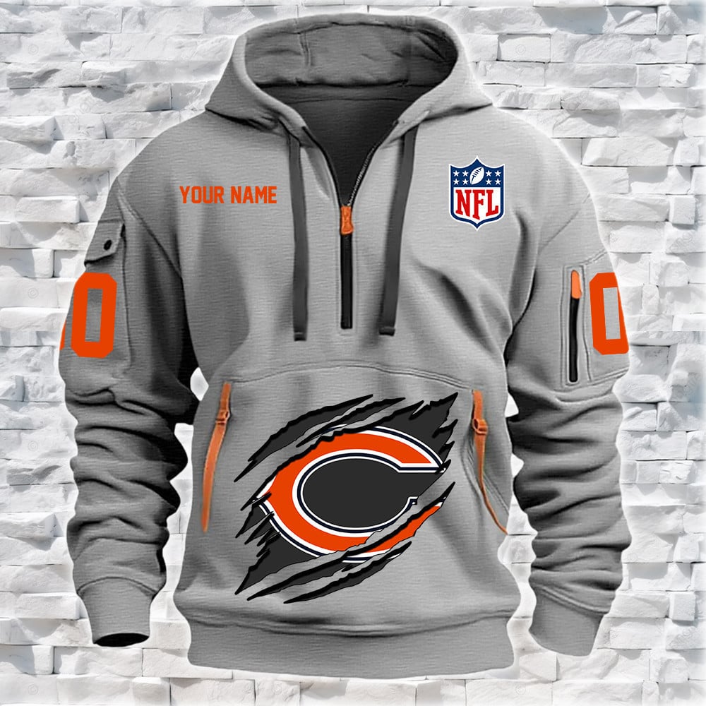 Chicago Bears New Personalized Quarter Zip Hoodie Limited Edition NA006