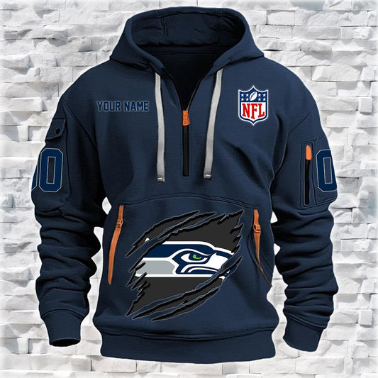 Seattle Seahawks New Personalized Quarter Zip Hoodie Limited Edition NA013