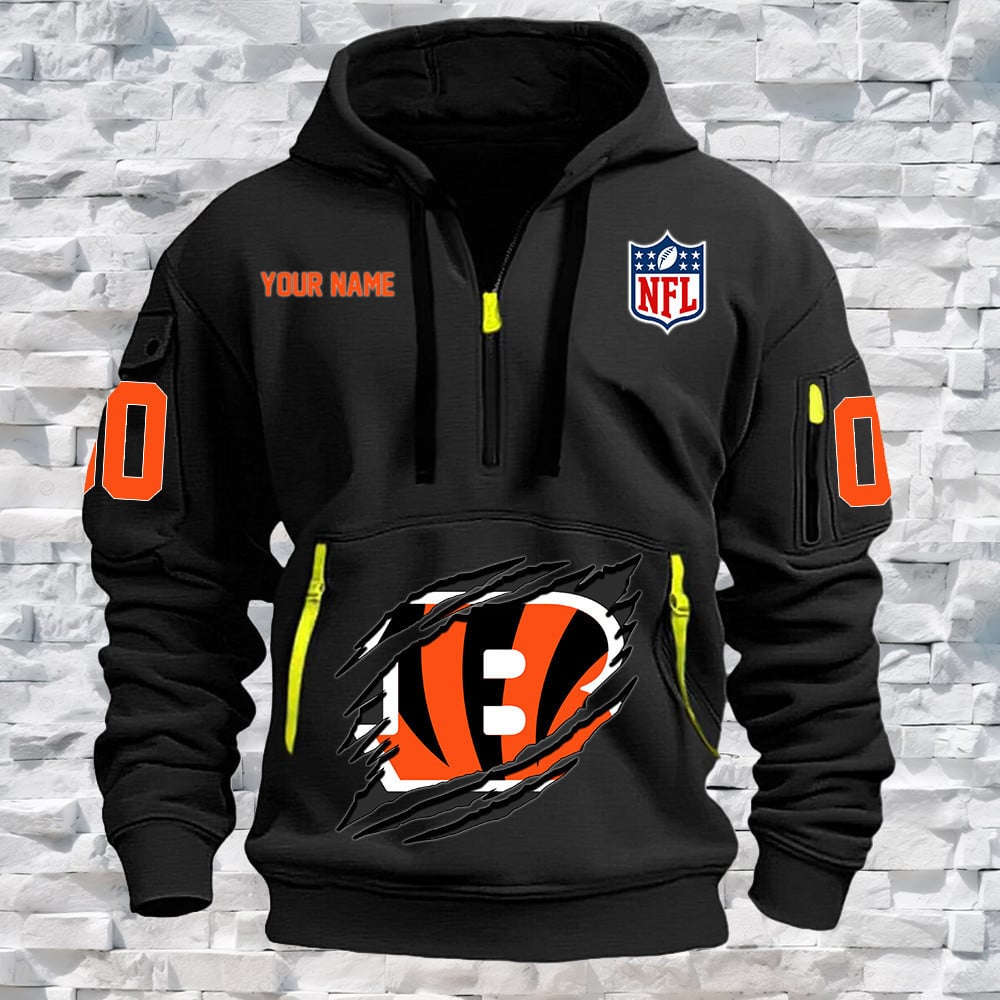 Cincinnati Bengals New Personalized Quarter Zip Hoodie Limited Edition NA014