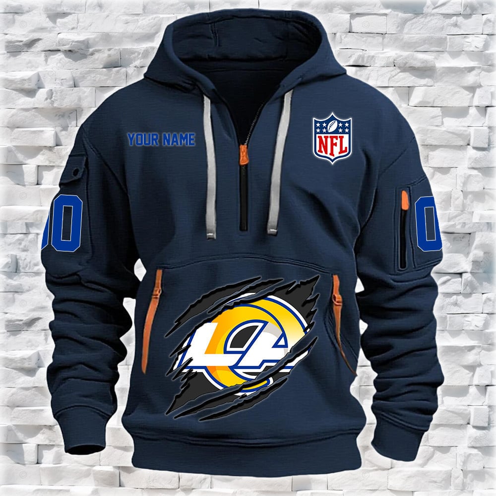 Los Angeles Rams New Personalized Quarter Zip Hoodie Limited Edition NA015