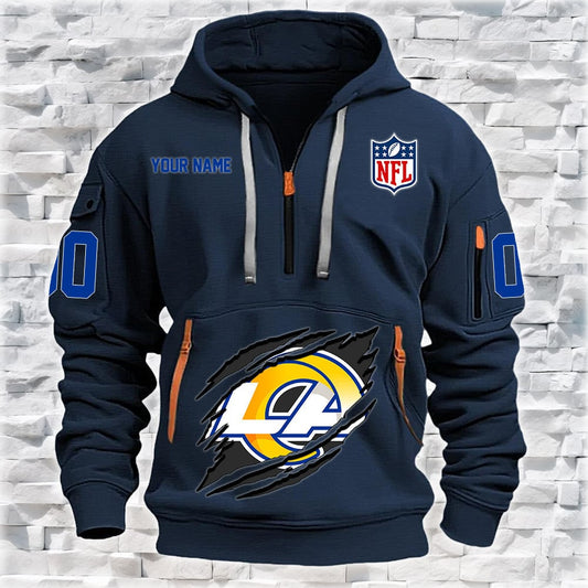 Los Angeles Rams New Personalized Quarter Zip Hoodie Limited Edition NA015
