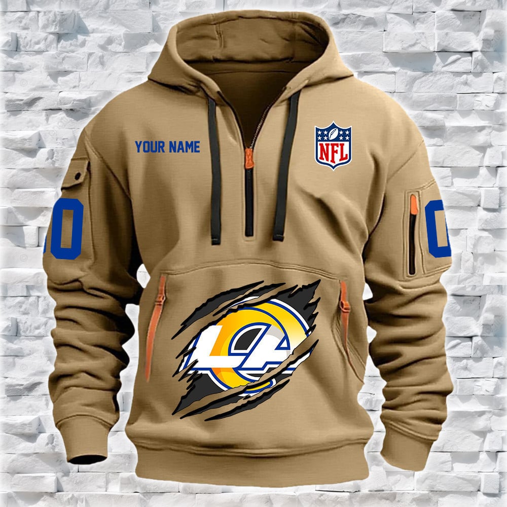 Los Angeles Rams New Personalized Quarter Zip Hoodie Limited Edition NA015
