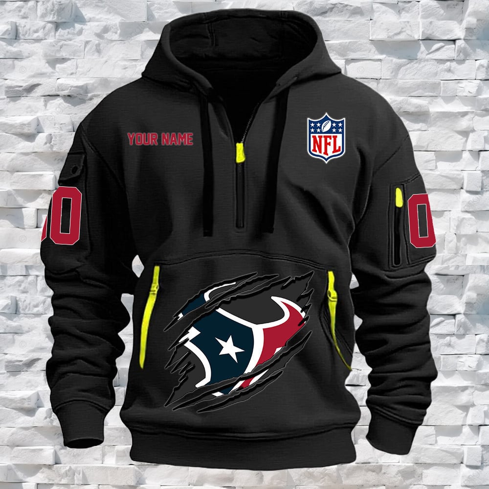 Houston Texans New Personalized Quarter Zip Hoodie Limited Edition NA016