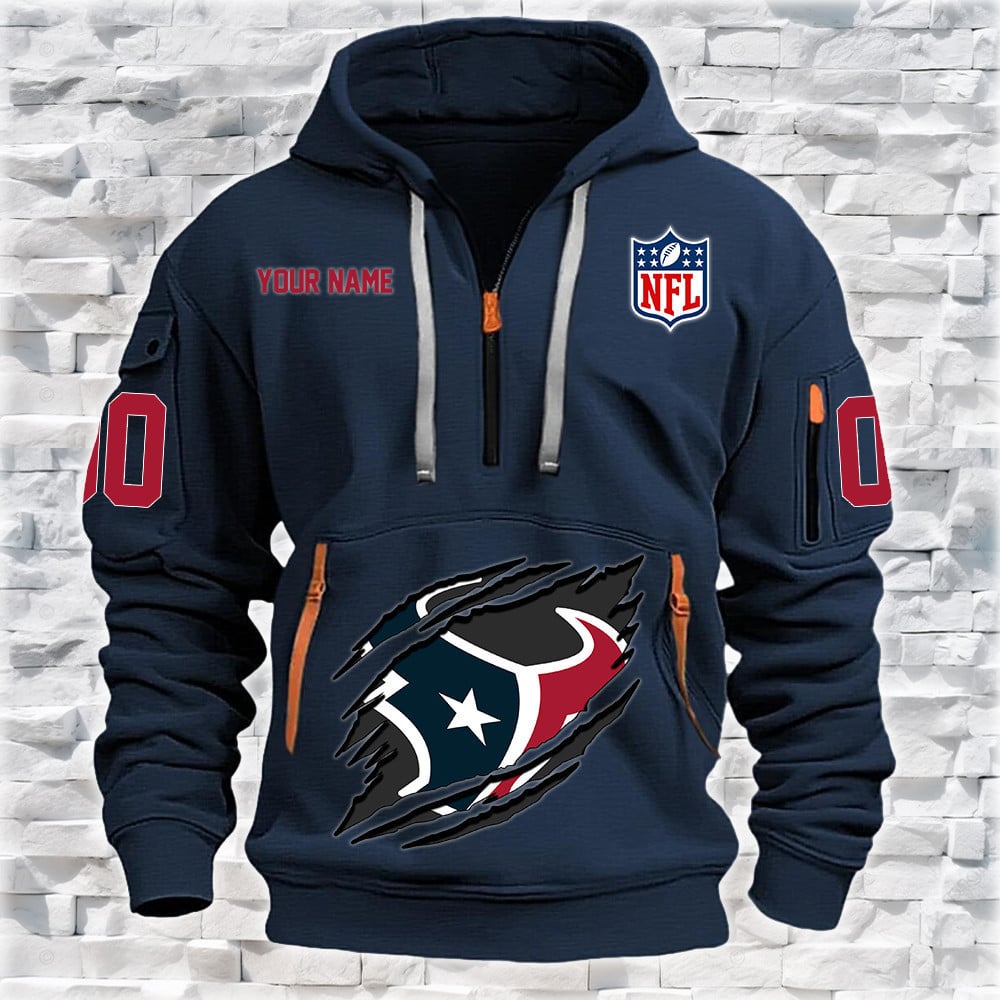 Houston Texans New Personalized Quarter Zip Hoodie Limited Edition NA016