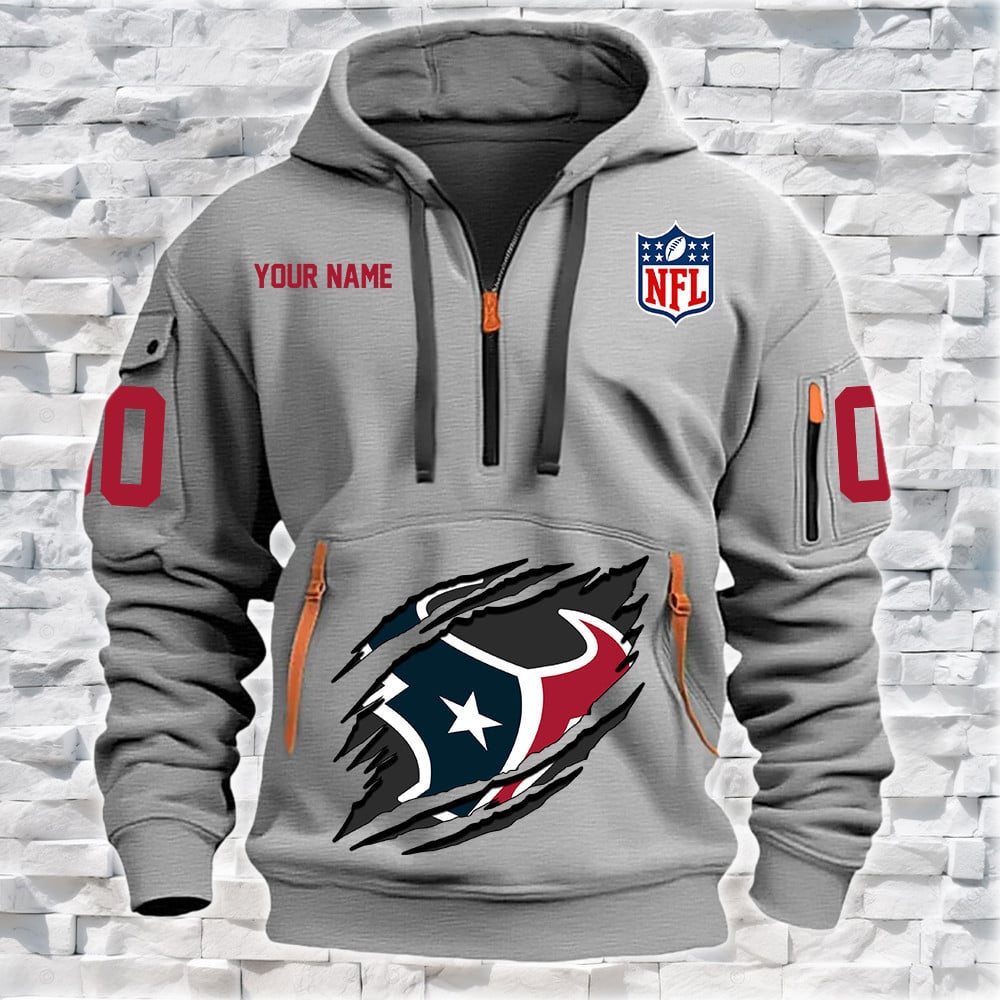Houston Texans New Personalized Quarter Zip Hoodie Limited Edition NA016