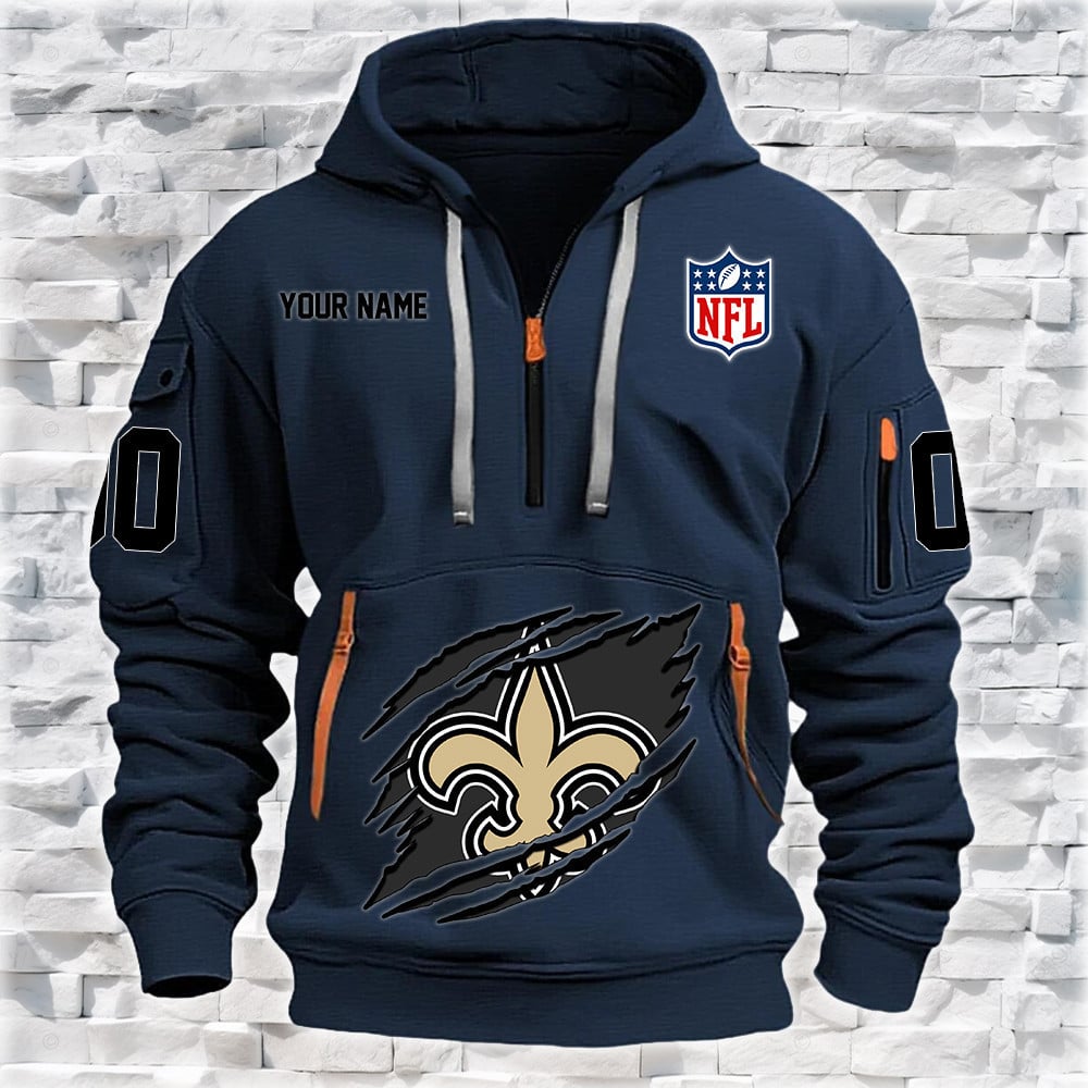 New Orleans Saints New Personalized Quarter Zip Hoodie Limited Edition NA022