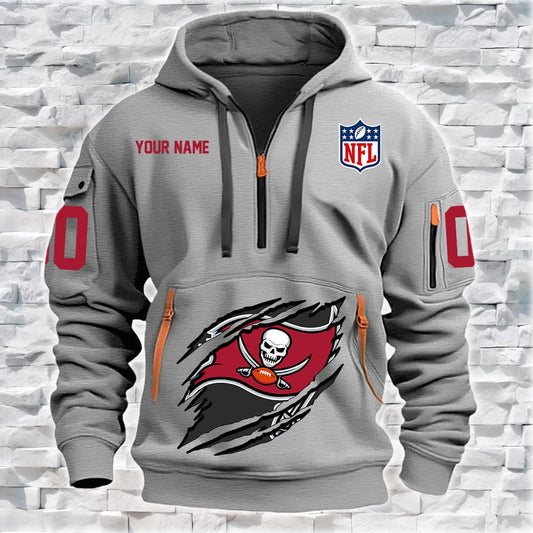Tampa Bay Buccaneers New Personalized Quarter Zip Hoodie Limited Edition NA020