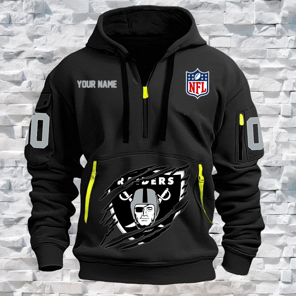 Las Vegas Raiders New Personalized Quarter Zip Hoodie Limited Edition NA028