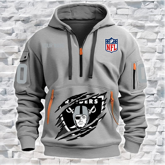 Las Vegas Raiders New Personalized Quarter Zip Hoodie Limited Edition NA028