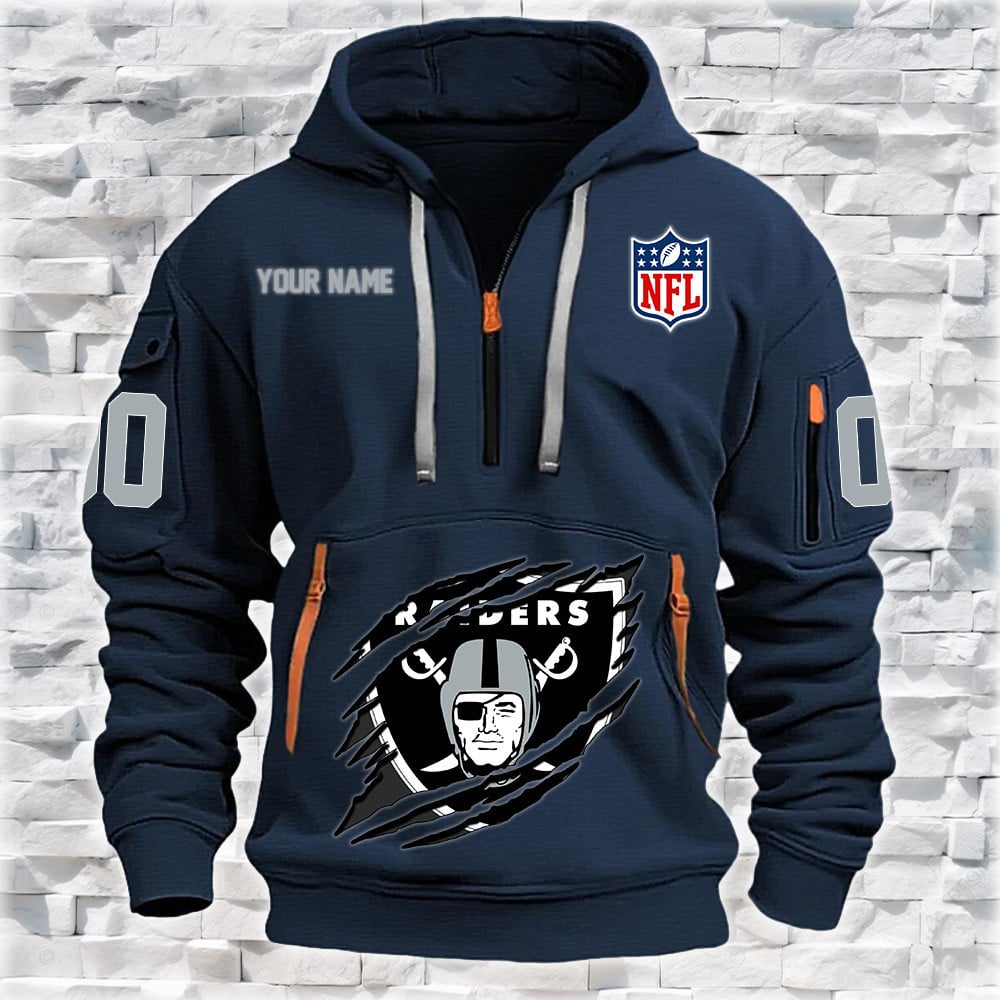 Las Vegas Raiders New Personalized Quarter Zip Hoodie Limited Edition NA028