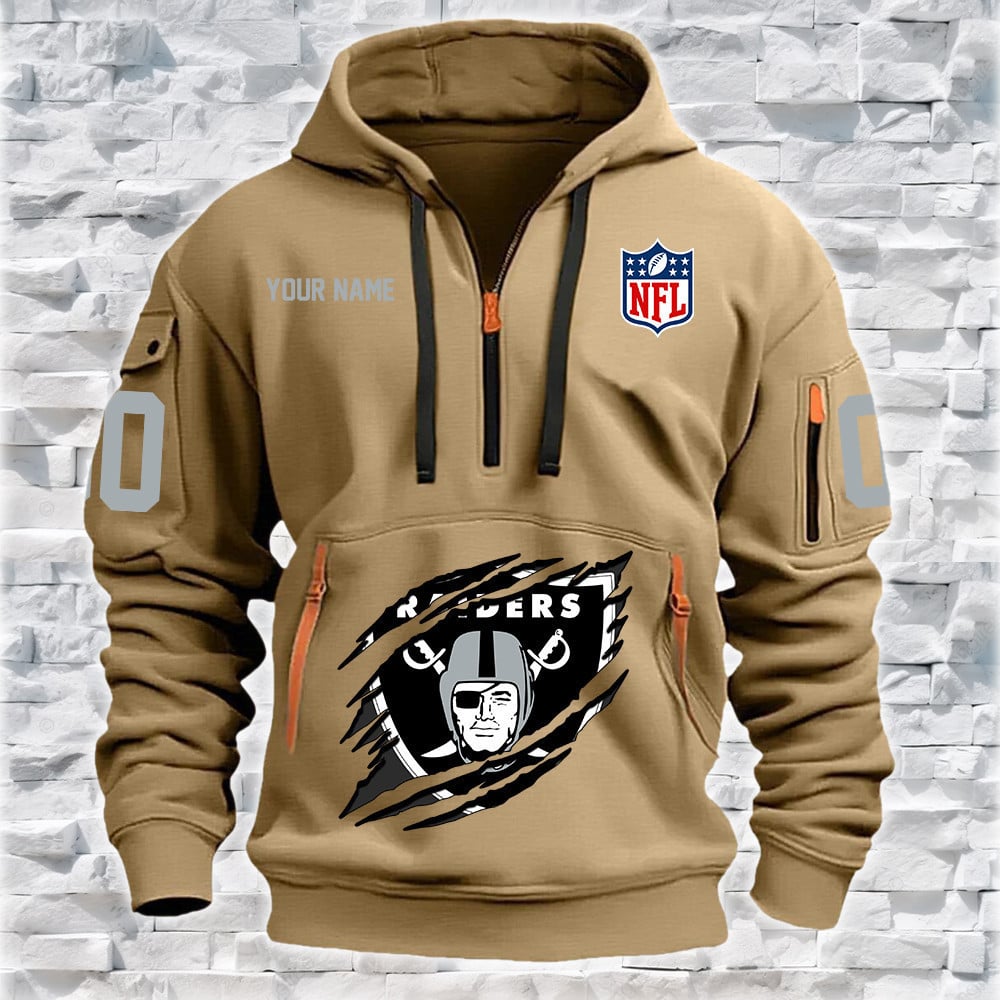 Las Vegas Raiders New Personalized Quarter Zip Hoodie Limited Edition NA028