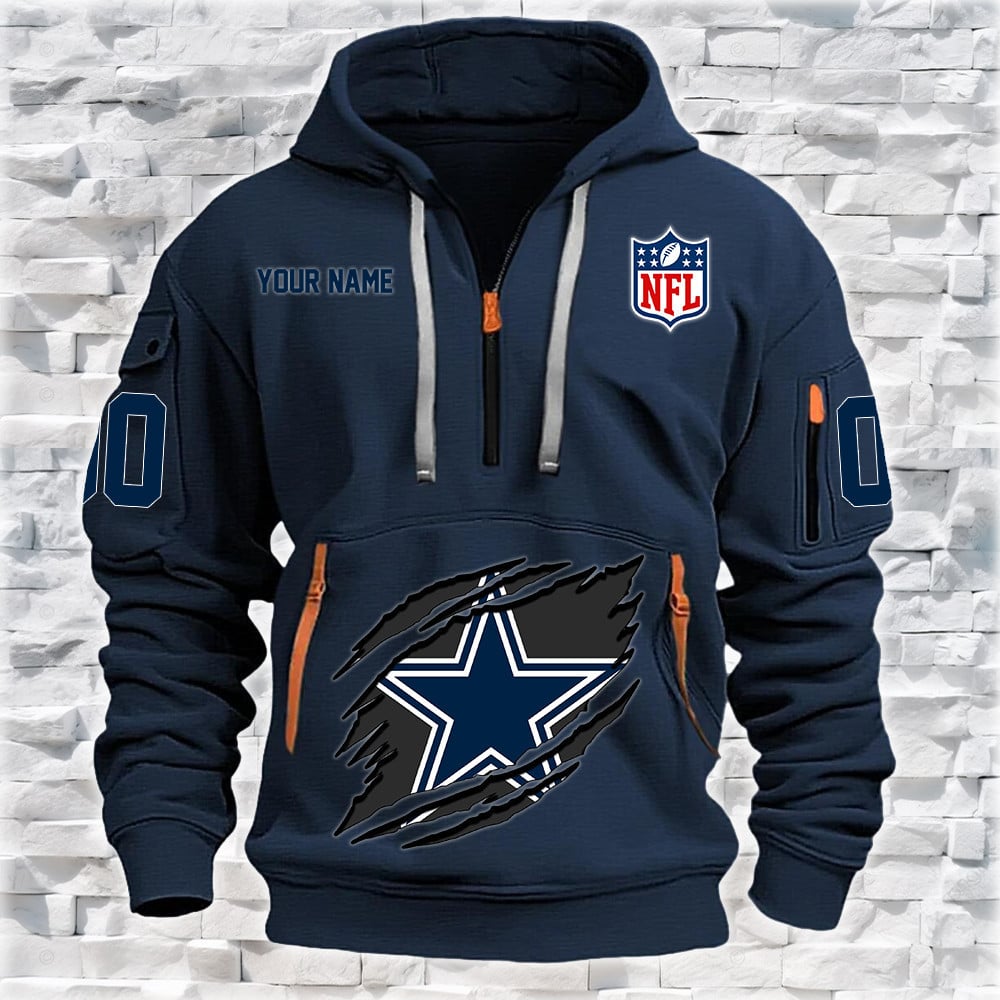Dallas Cowboys New Personalized Quarter Zip Hoodie Limited Edition NA024
