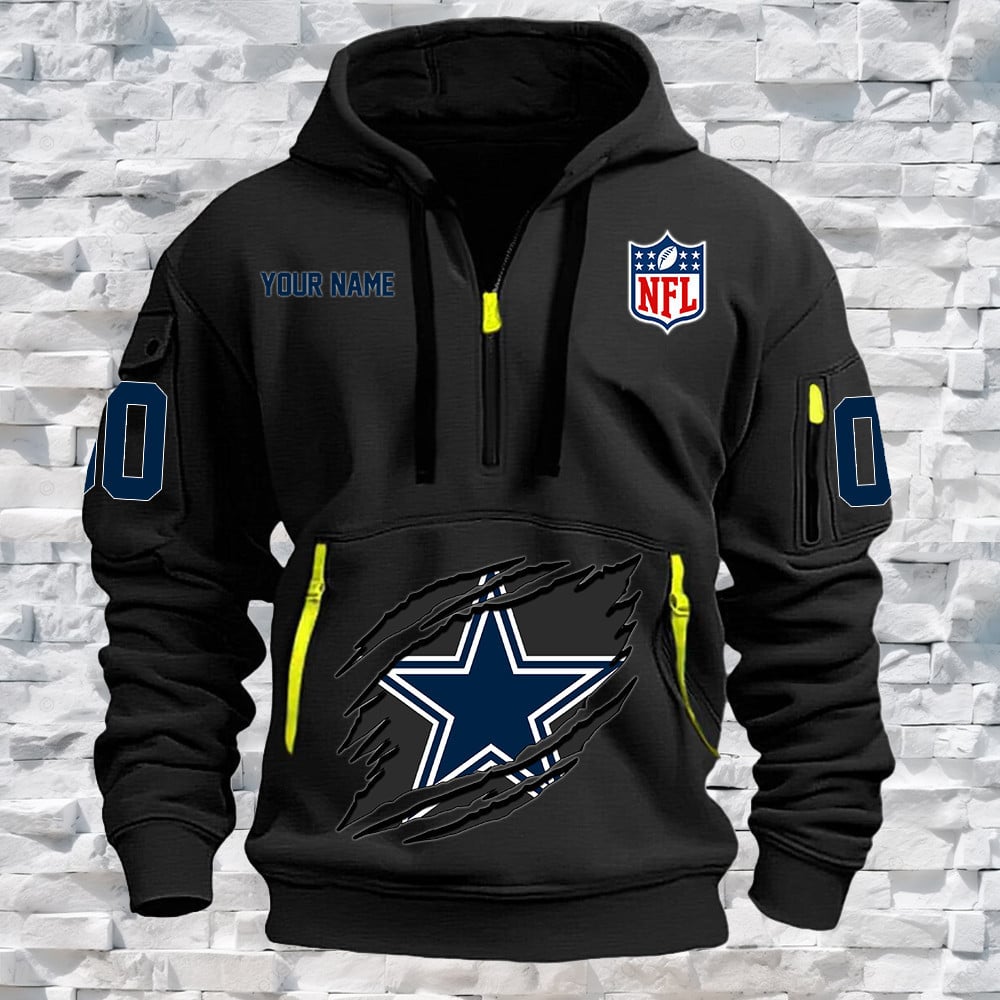 Dallas Cowboys New Personalized Quarter Zip Hoodie Limited Edition NA024