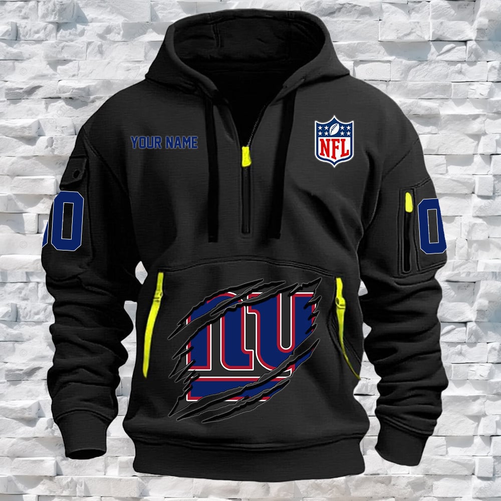 New York Giants New Personalized Quarter Zip Hoodie Limited Edition NA023