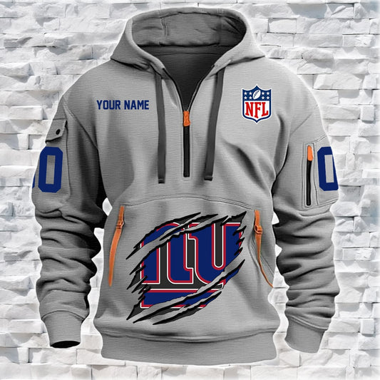 New York Giants New Personalized Quarter Zip Hoodie Limited Edition NA023
