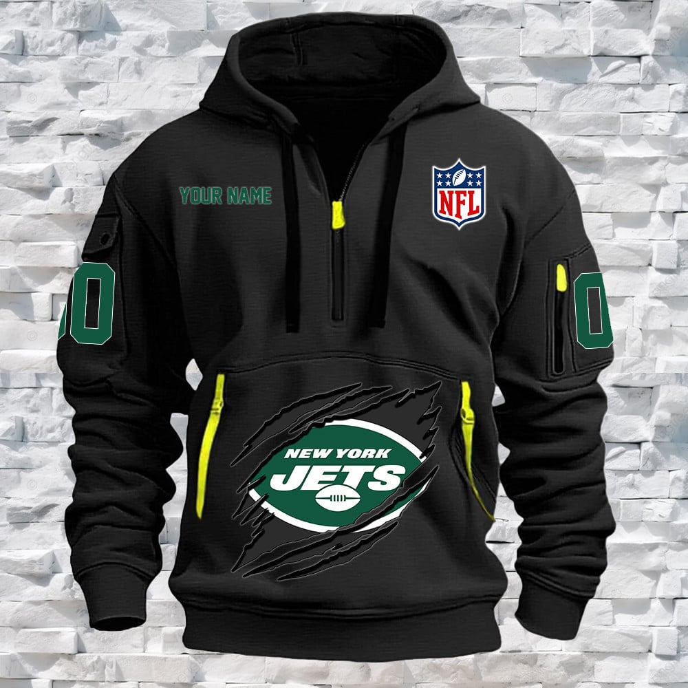 New York Jets New Personalized Quarter Zip Hoodie Limited Edition NA025