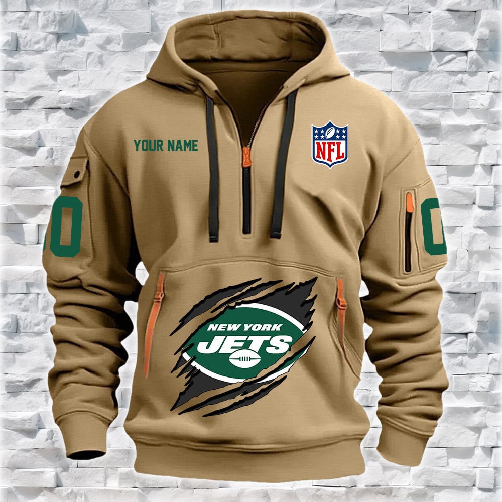 New York Jets New Personalized Quarter Zip Hoodie Limited Edition NA025