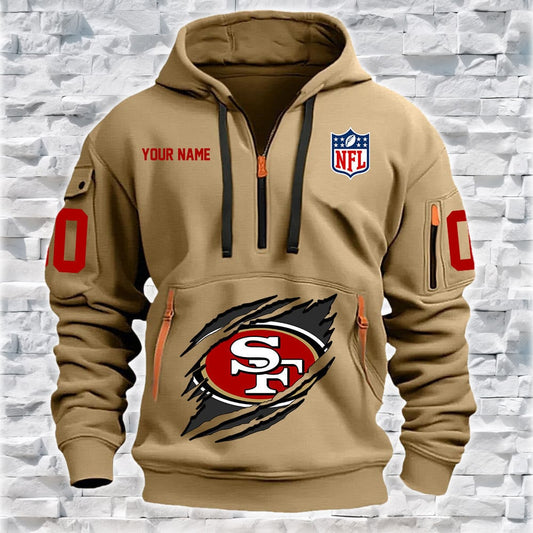 San Francisco 49ers New Personalized Quarter Zip Hoodie Limited Edition NA026