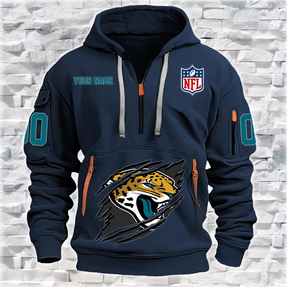 Jacksonville Jaguars New Personalized Quarter Zip Hoodie Limited Edition NA027