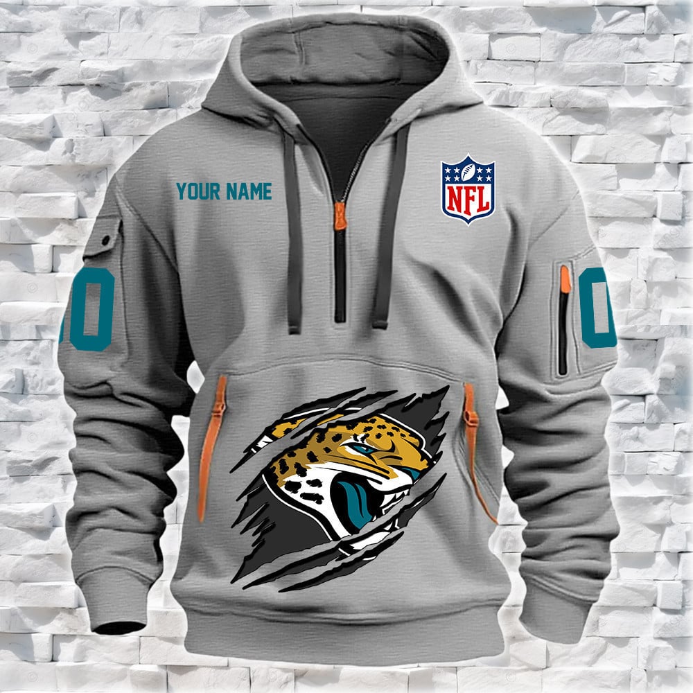Jacksonville Jaguars New Personalized Quarter Zip Hoodie Limited Edition NA027